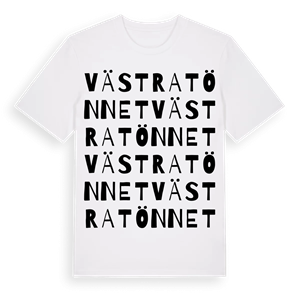 Västra Tönnet ordlek t-shirt – ekologisk bomull t-shirt från Pinshirt