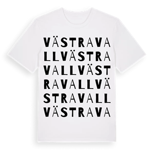 Västra Vall ordlek t-shirt – ekologisk bomull t-shirt från PinShirt