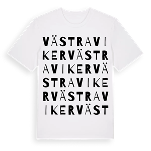 Västra Viker ordlek t-shirt – ekologisk bomull t-shirt från PinShirt