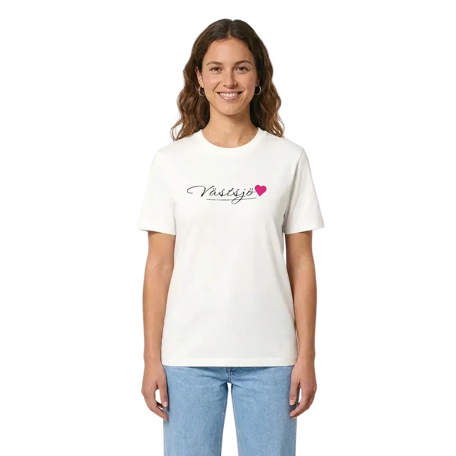 Västsjö hjärta t-shirt – White, i miljö