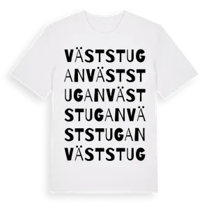 Väststugan ordlek t-shirt – ekologisk bomull t-shirt från Pinshirt
