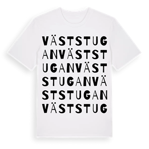 Väststugan ordlek t-shirt – ekologisk bomull t-shirt från PinShirt
