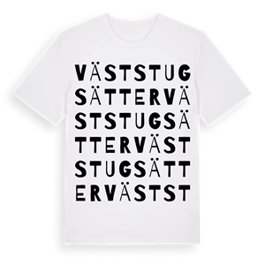 Väststugsätter ordlek t-shirt – ekologisk bomull t-shirt från Pinshirt