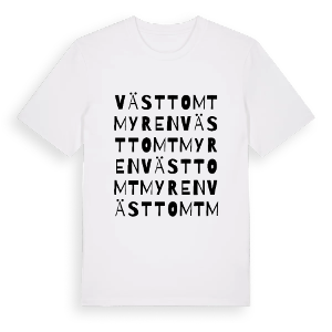 Västtomtmyren ordlek t-shirt – ekologisk bomull t-shirt från PinShirt