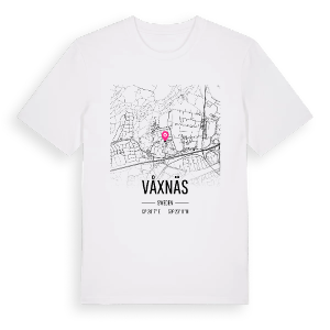 Våxnäs karta t-shirt – ekologisk bomull t-shirt från PinShirt