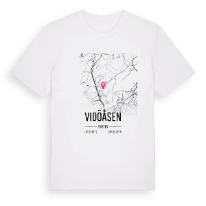 Vidöåsen karta t-shirt – ekologisk bomull t-shirt från PinShirt