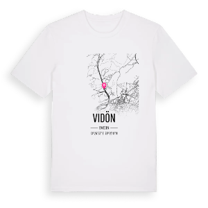 Vidön karta t-shirt – ekologisk bomull t-shirt från PinShirt