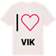 Vintage White t-shirt med Jag älskar Vik t-shirt stort tryck