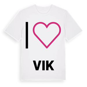 Jag älskar Vik t-shirt stort tryck – ekologisk bomull t-shirt från PinShirt
