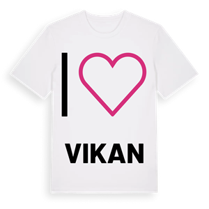 Jag älskar Vikan t-shirt stort tryck – ekologisk bomull t-shirt från PinShirt