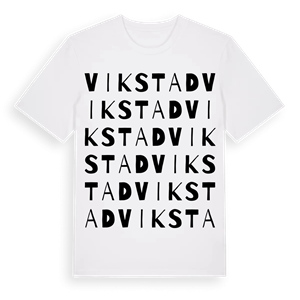 Vikstad ordlek t-shirt – ekologisk bomull t-shirt från Pinshirt