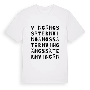 Vingängssätern ordlek t-shirt – ekologisk bomull t-shirt från PinShirt