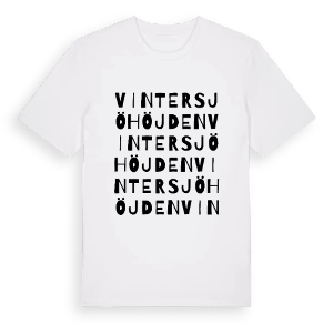 Vintersjöhöjden ordlek t-shirt – ekologisk bomull t-shirt från PinShirt