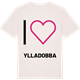 Vintage White t-shirt med Jag älskar Ylladobba t-shirt stort tryck