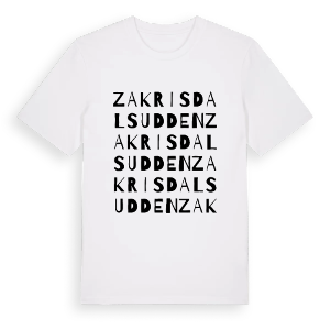 Zakrisdalsudden ordlek t-shirt – ekologisk bomull t-shirt från PinShirt