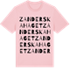 Pink Cotton t-shirt med Zanderska haget ordlek t-shirt