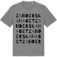 Mid Heather Gray t-shirt med Zanderska haget ordlek t-shirt