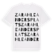White t-shirt med Zarah Leanders plats ordlek t-shirt