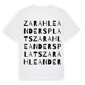 Zarah Leanders plats ordlek t-shirt – ekologisk bomull t-shirt från PinShirt