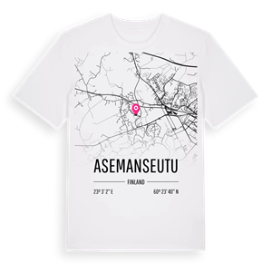 Asemanseutu karta t-shirt – ekologisk bomull t-shirt från Pinshirt