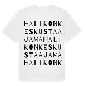Halikon keskustaajama ordlek t-shirt – ekologisk bomull t-shirt från Pinshirt