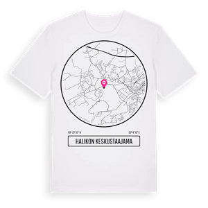 Halikon keskustaajama t-shirt – ekologisk bomull t-shirt från Pinshirt