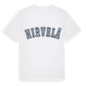 Hirvelä college t-shirt – ekologisk bomull t-shirt från Pinshirt