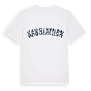 Kauniainen college t-shirt – ekologisk bomull t-shirt från Pinshirt