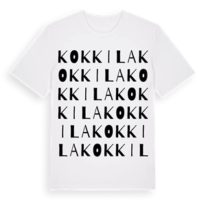 Kokkila ordlek t-shirt – ekologisk bomull t-shirt från Pinshirt