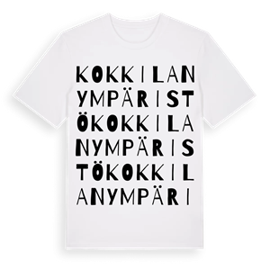 Kokkilan ympäristö ordlek t-shirt – ekologisk bomull t-shirt från Pinshirt