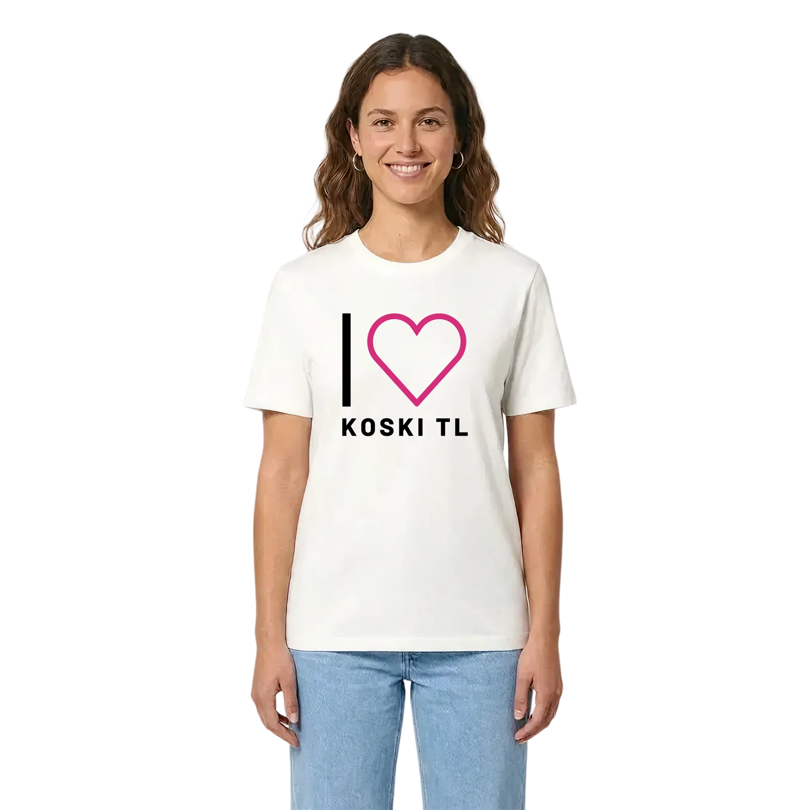 Jag älskar Koski Tl t-shirt stort tryck – White, i miljö