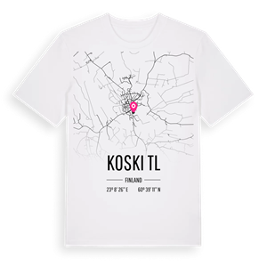 Koski Tl karta t-shirt – ekologisk bomull t-shirt från Pinshirt