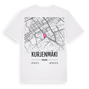 Kurjenmäki karta t-shirt – ekologisk bomull t-shirt från Pinshirt