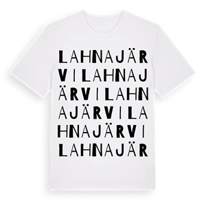 Lahnajärvi ordlek t-shirt – ekologisk bomull t-shirt från Pinshirt