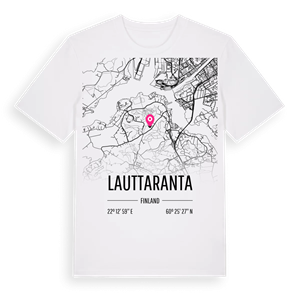 Lauttaranta karta t-shirt – ekologisk bomull t-shirt från Pinshirt