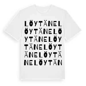 Löytäne ordlek t-shirt – ekologisk bomull t-shirt från Pinshirt
