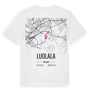 Luolala karta t-shirt – ekologisk bomull t-shirt från Pinshirt