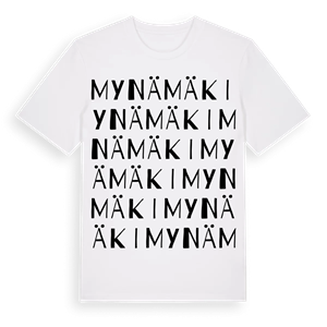 Mynämäki ordlek t-shirt – ekologisk bomull t-shirt från Pinshirt