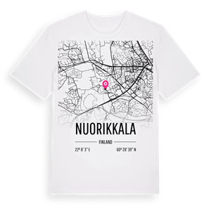 Nuorikkala karta t-shirt – ekologisk bomull t-shirt från Pinshirt