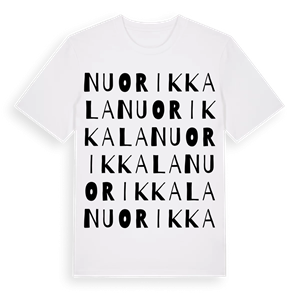 Nuorikkala ordlek t-shirt – ekologisk bomull t-shirt från Pinshirt