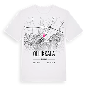 Ollikkala karta t-shirt – ekologisk bomull t-shirt från Pinshirt