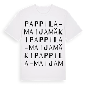 Pappila-Maijamäki ordlek t-shirt – ekologisk bomull t-shirt från Pinshirt