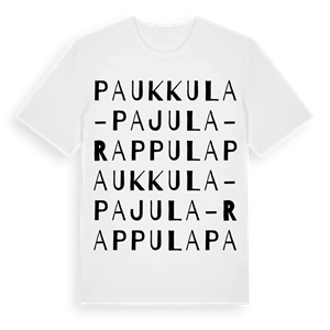 Paukkula-Pajula-Rappula ordlek t-shirt – ekologisk bomull t-shirt från Pinshirt