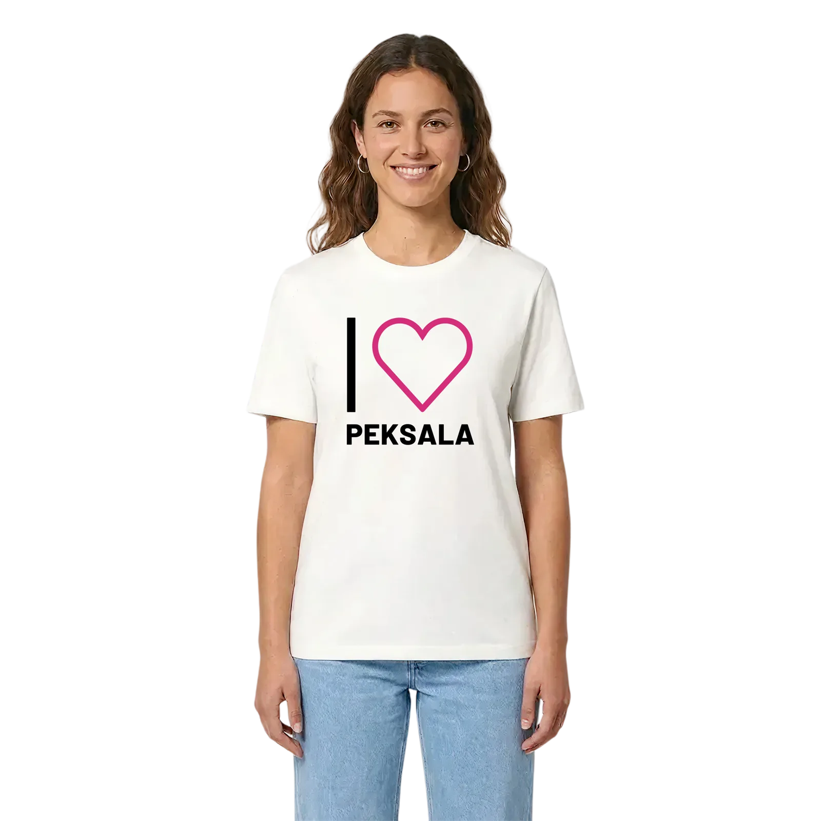 Jag älskar Peksala t-shirt stort tryck – White, i miljö
