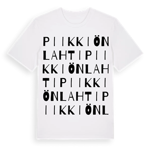 Piikkiönlahti ordlek t-shirt – ekologisk bomull t-shirt från Pinshirt
