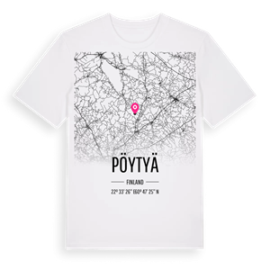 Pöytyä karta t-shirt – ekologisk bomull t-shirt från Pinshirt