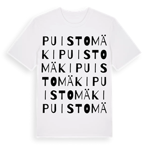 Puistomäki ordlek t-shirt – ekologisk bomull t-shirt från Pinshirt