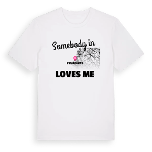 Någon i Pyhäranta älskar mig t-shirt – ekologisk bomull t-shirt från Pinshirt