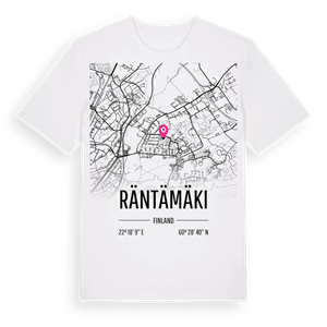 Räntämäki karta t-shirt – ekologisk bomull t-shirt från Pinshirt
