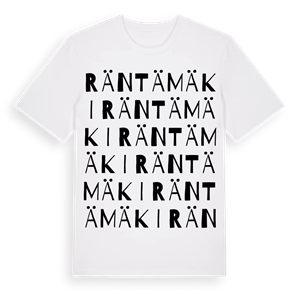 Räntämäki ordlek t-shirt – ekologisk bomull t-shirt från Pinshirt